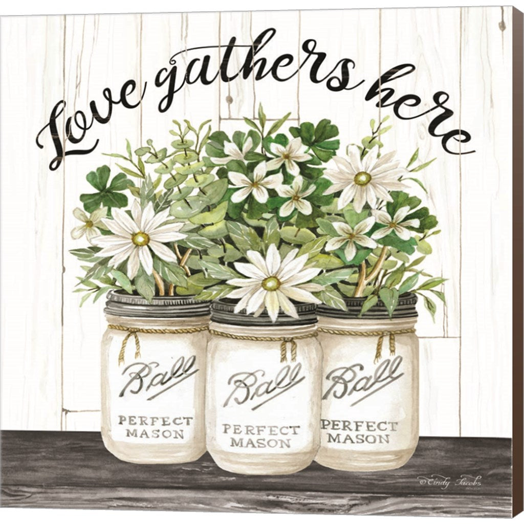 White Jars - Love Gathers Here by Cindy Jacobs, Canvas Art