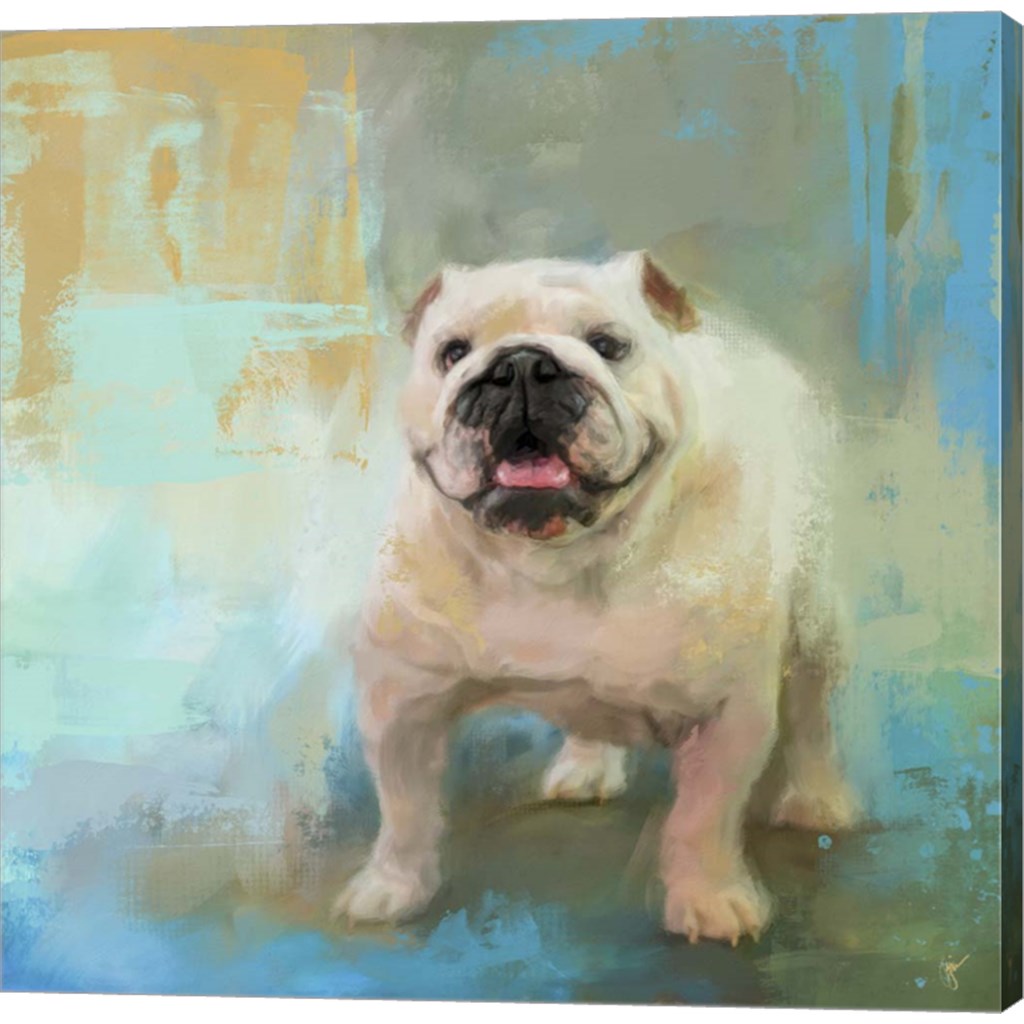 White English Bulldog by Jai Johnson, Canvas Art