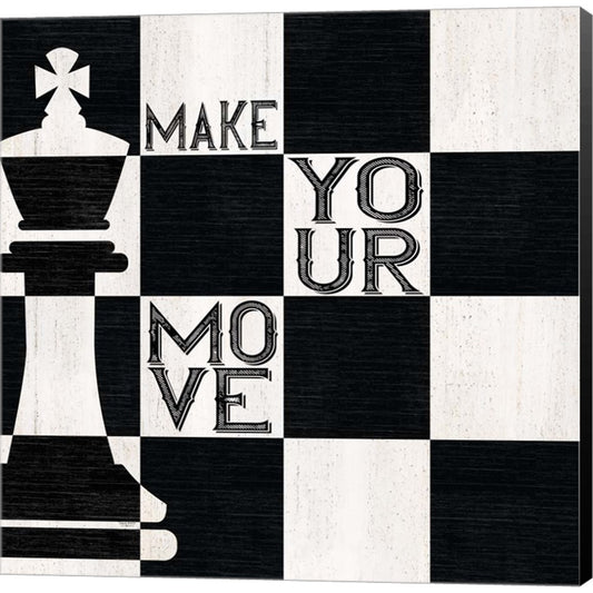 Chessboard Sentiment I-Make your Move by Tara Reed, Canvas Art