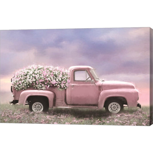 Pink Floral Truck by Lori Deiter, Canvas Art