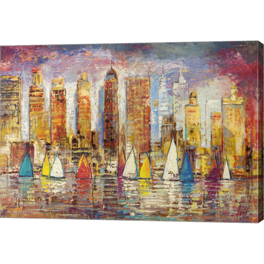 Vele a New York by Luigi Florio, Canvas Art