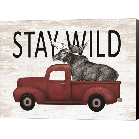 Stay Wild Moose by Lettered & Lined, Canvas Art