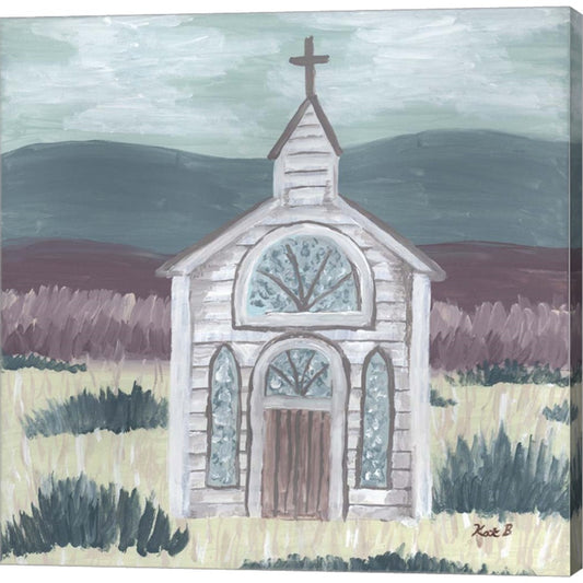 Farm Sketch Church Meadow by Kathleen Bryan, Canvas Art