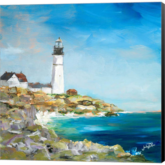 Lighthouse on the Rocky Shore I by Julie DeRice, Canvas Art