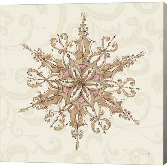 Elegant Season Snowflake I Pink by Daphne Brissonnet, Canvas Art