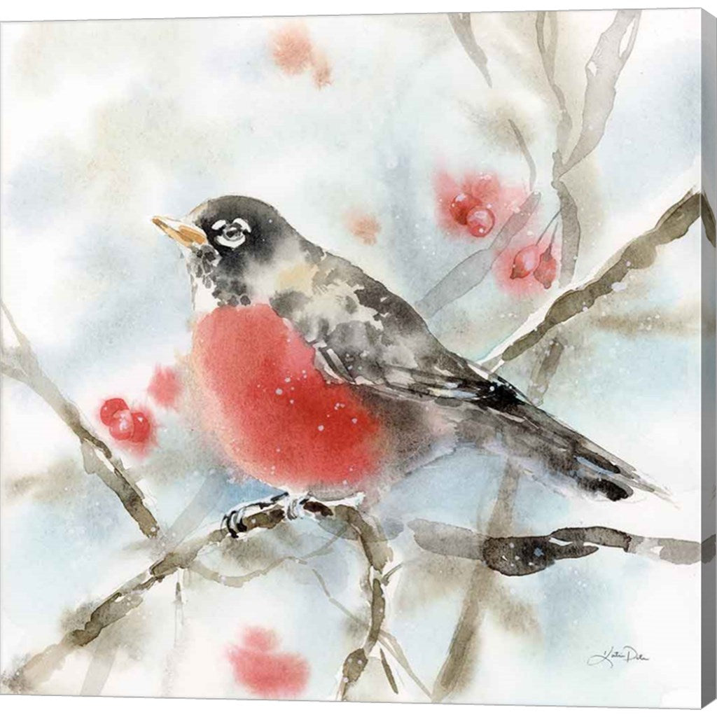 Winter Robin by Katrina Pete, Canvas Art