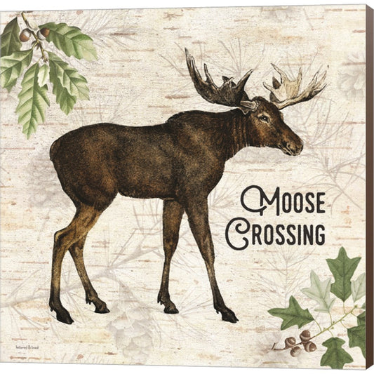 Moose Crossing by Lettered & Lined, Canvas Art