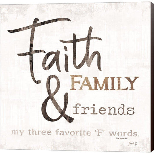 Three Favorite 'F' words by Marla Rae, Canvas Art