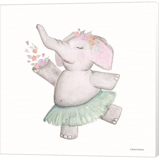 Elephant Ballerina by Rachel Nieman, Canvas Art