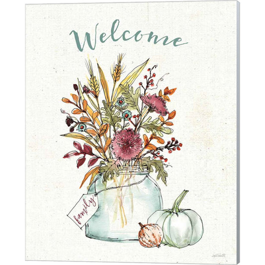 Festive Foliage III Welcome by Anne Tavoletti, Canvas Art