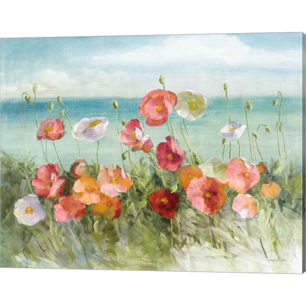 Coastal Poppies Light. by Danhui Nai, Canvas Art