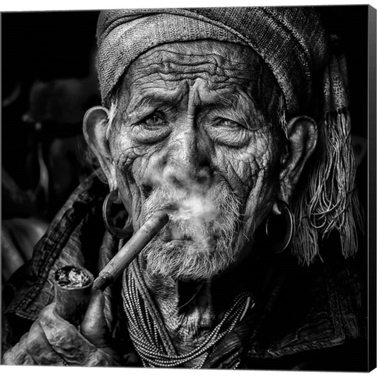 Elderly Smoker by Sergio Pandolfini, Canvas Art