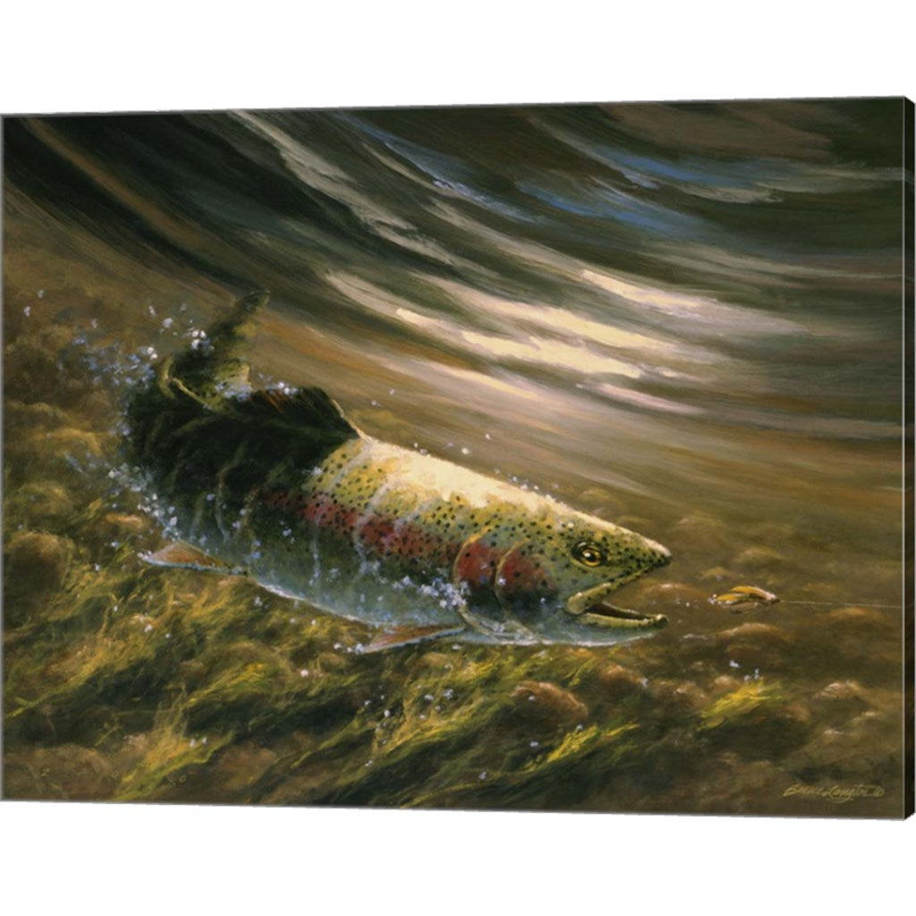 The Chase - Rainbow Trout by Bruce Langton, Canvas Art