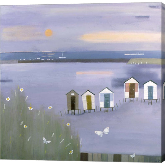 Beach Huts on the Coast by Lucy Grossmith, Canvas Art