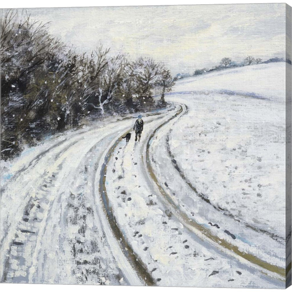 Snowy Farm Track by Lucy Grossmith, Canvas Art