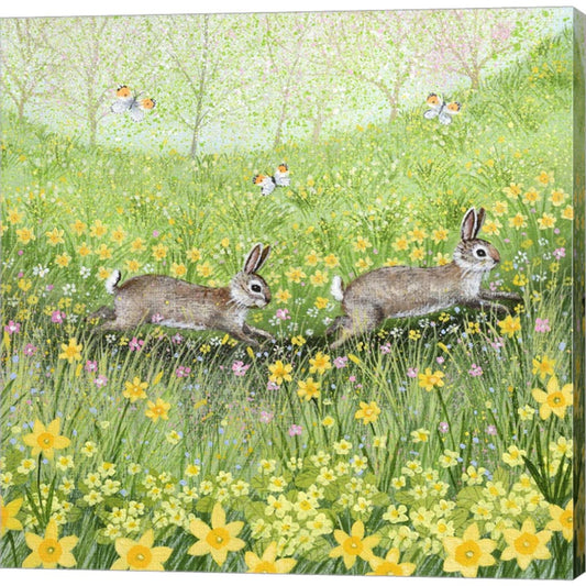 Spring Rabbits by Lucy Grossmith, Canvas Art