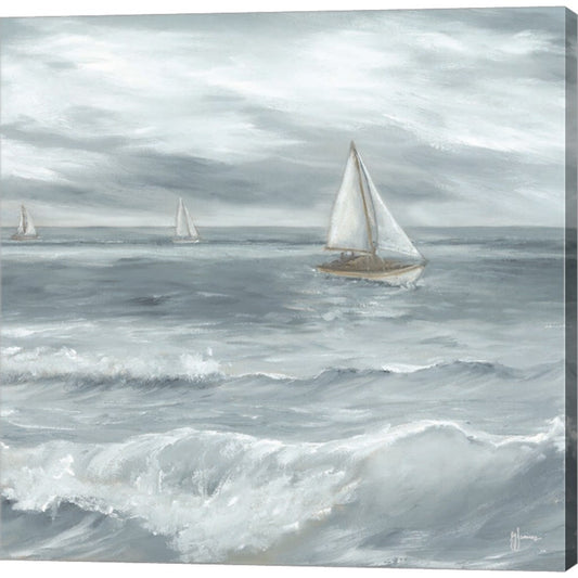 Three Sailboats by Georgia Janisse, Canvas Art