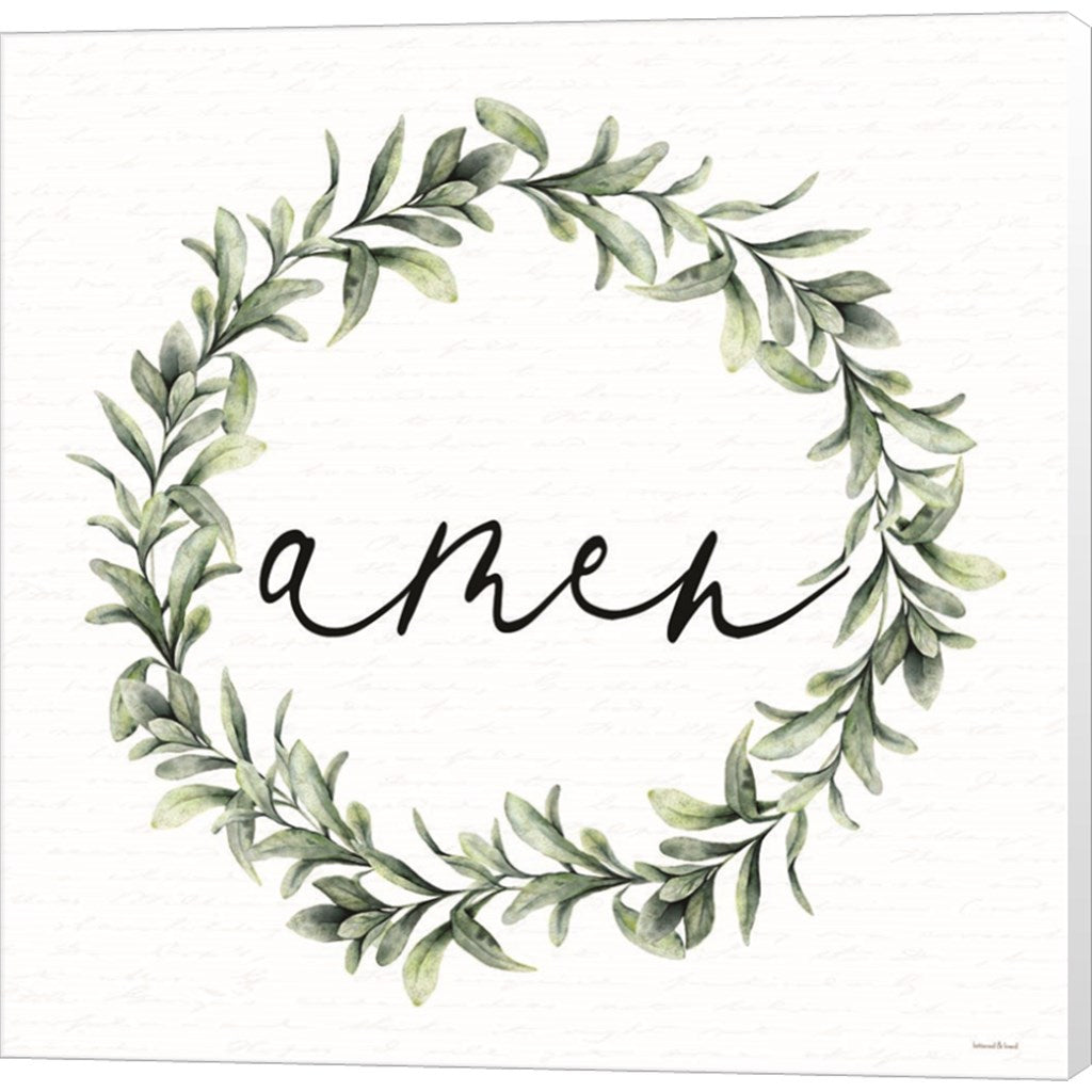 Amen Wreath by Lettered & Lined, Canvas Art