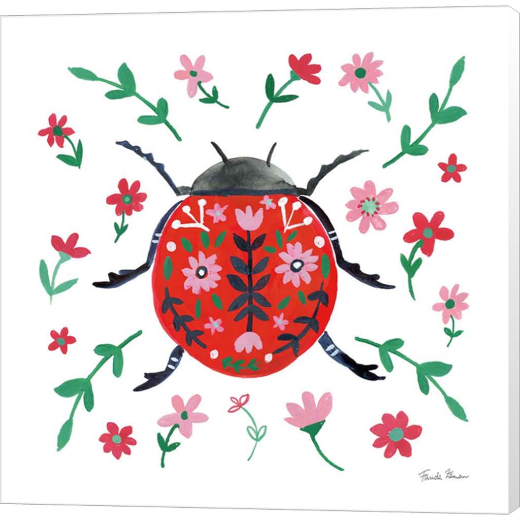 Folk Beetle I by Farida Zaman, Canvas Art