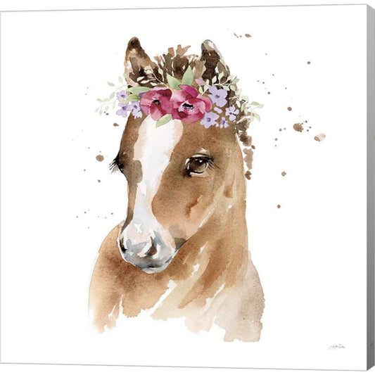 Floral Pony Pink Sq by Katrina Pete, Canvas Art