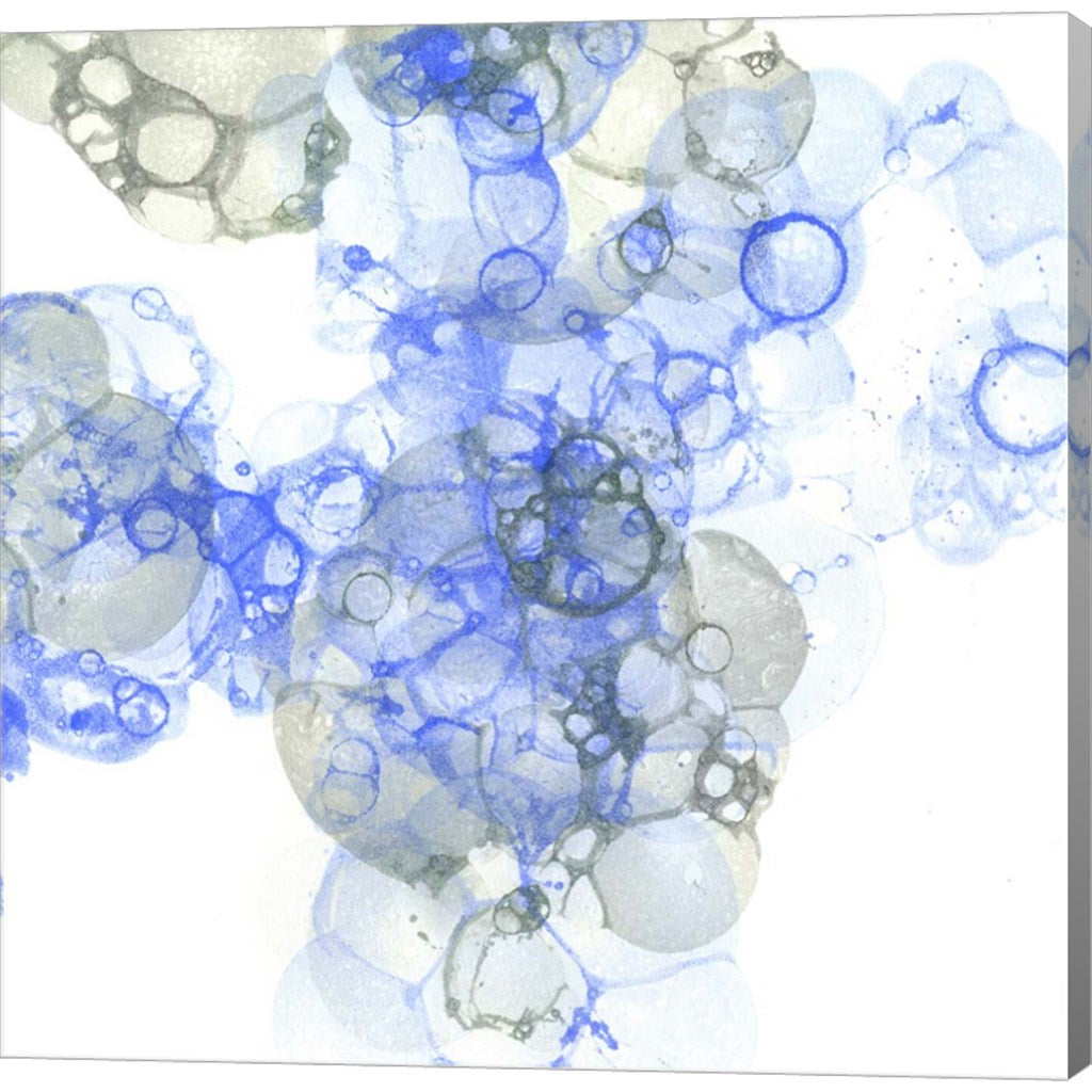 Bubble Square Blue & Grey I by Kelsey Wilson, Canvas Art