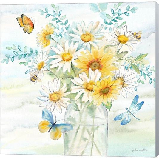 Daisy Days III clean by Cynthia Coulter, Canvas Art