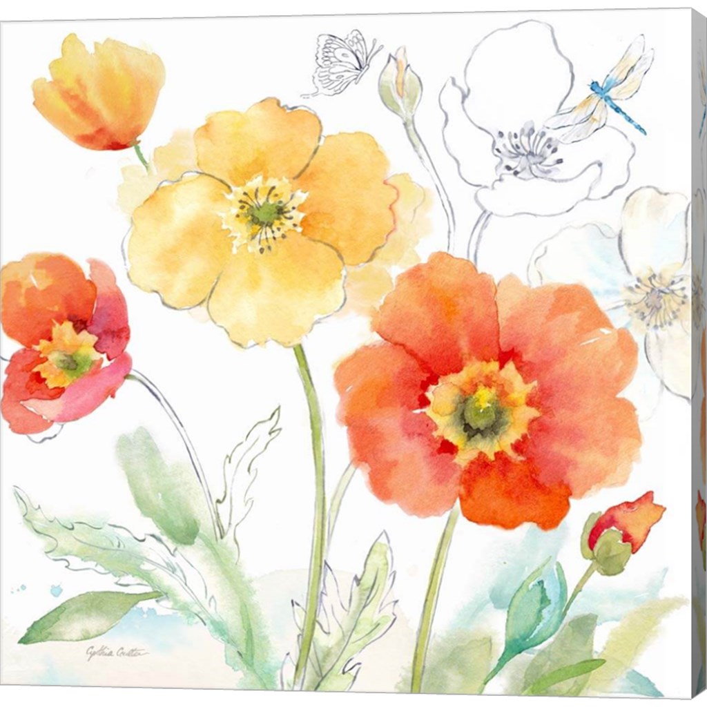 Happy Poppies IV by Cynthia Coulter, Canvas Art