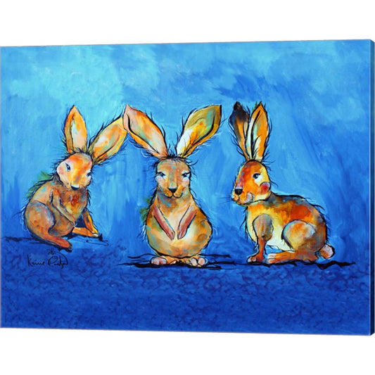 Three Bunnies by Karrie Evenson, Canvas Art