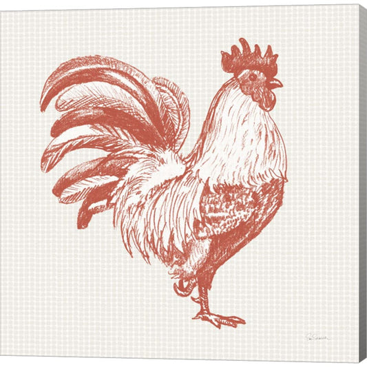 Cottage Rooster I Red by Sue Schlabach, Canvas Art