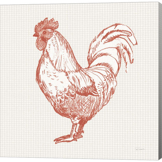 Cottage Rooster II Red by Sue Schlabach, Canvas Art