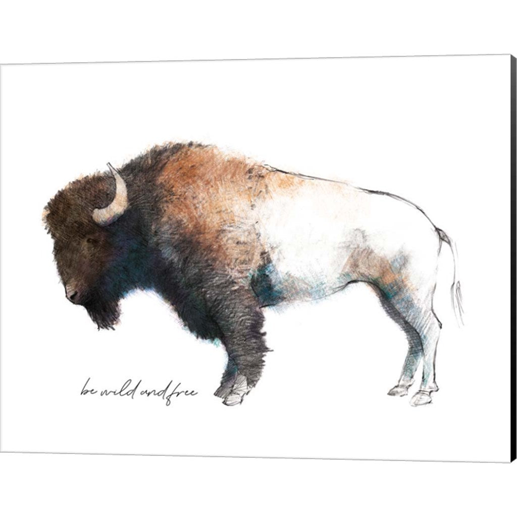 Wild Colorful Bison Dark Brown by Avery Tillmon, Canvas Art