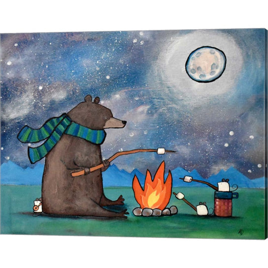 Camping Bear Mouse by Andrea Doss, Canvas Art