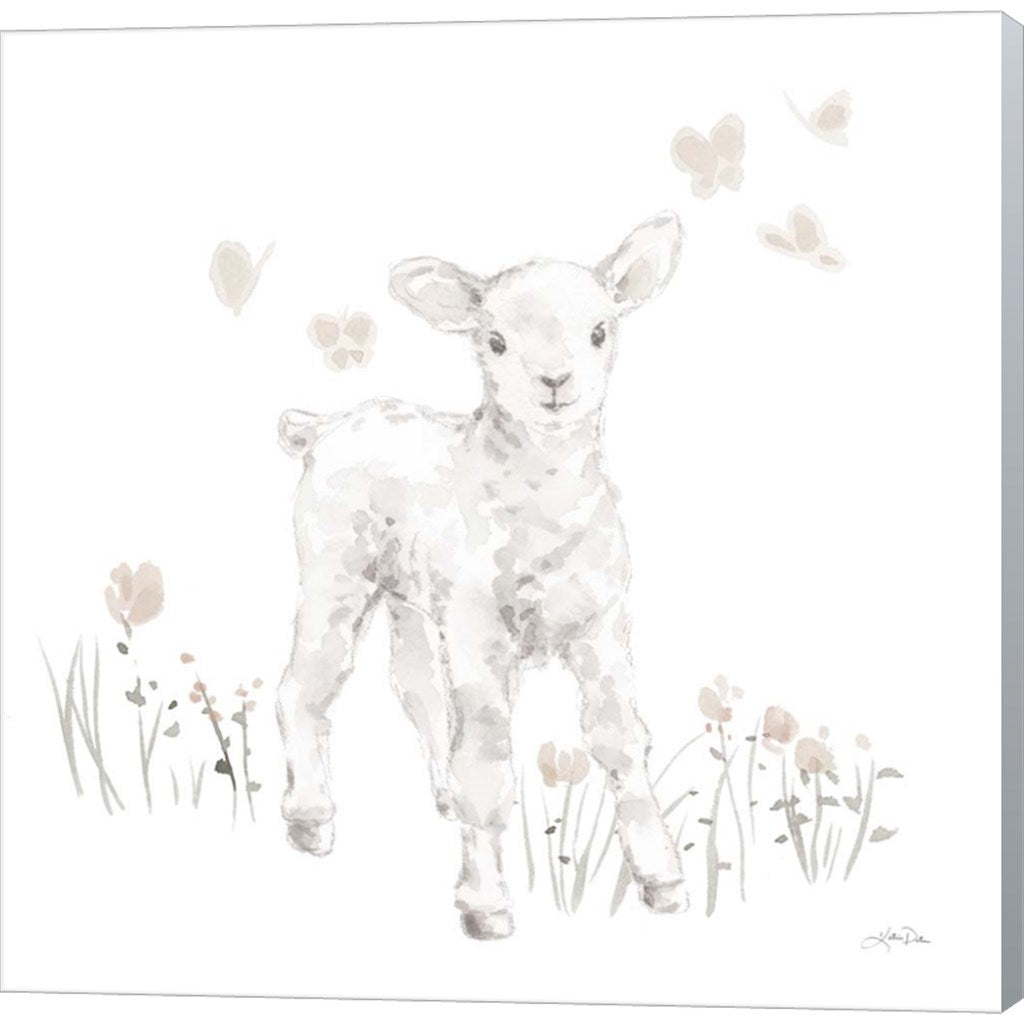 Spring Lambs I Neutral by Katrina Pete, Canvas Art