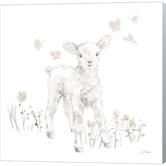 Spring Lambs I Neutral by Katrina Pete, Canvas Art