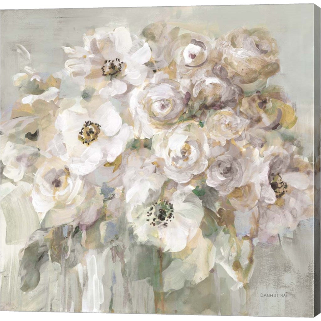 Blushing Bouquet Neutral by Danhui Nai, Canvas Art