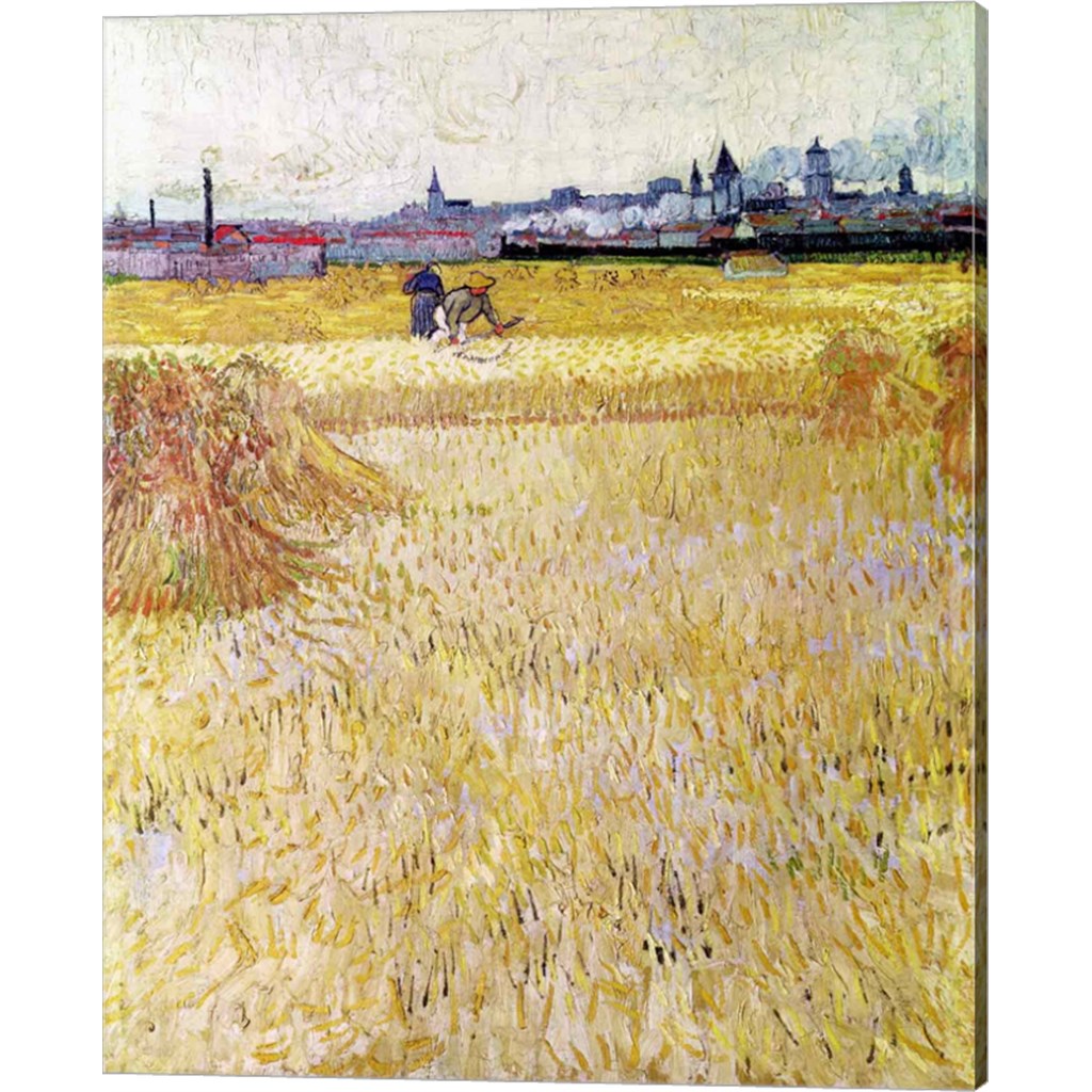 Wheatfield with Sheaves, 1888 by Vincent Van Gogh, Canvas Art