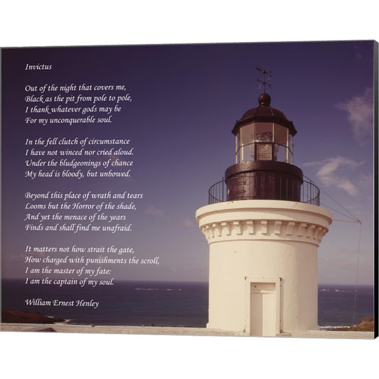 Invictus Poem (lighthouse) by Unknown, Canvas Art