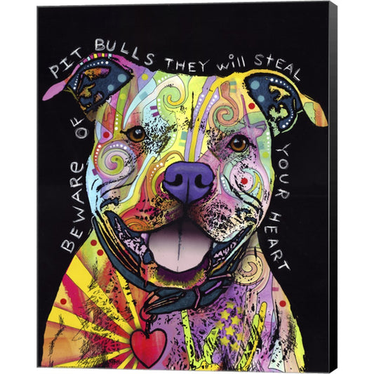 Beware of Pit Bulls by Dean Russo, Canvas Art