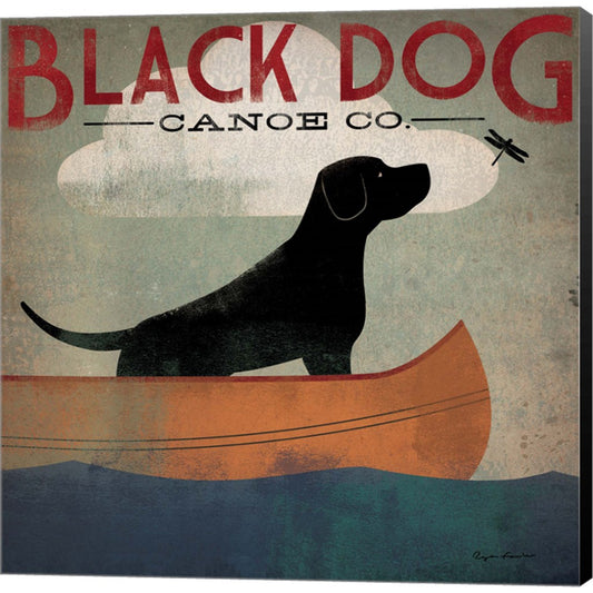 Black Dog Canoe by Ryan Fowler, Canvas Art