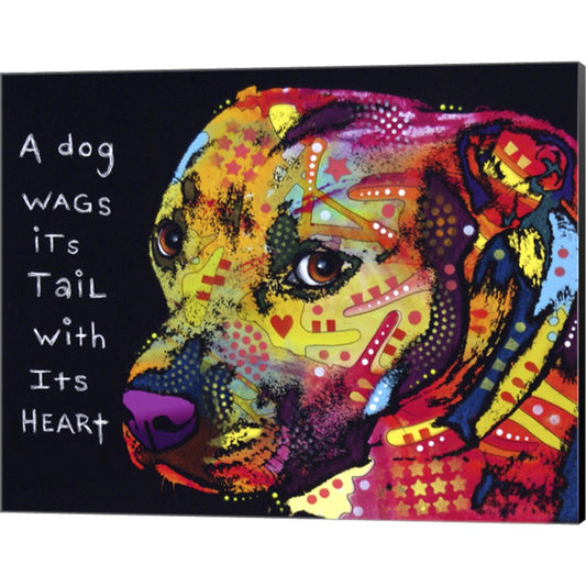 Gratitude Pitbull by Dean Russo, Canvas Art