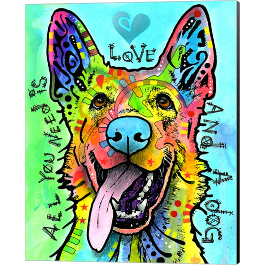 Love And A Dog by Dean Russo, Canvas Art