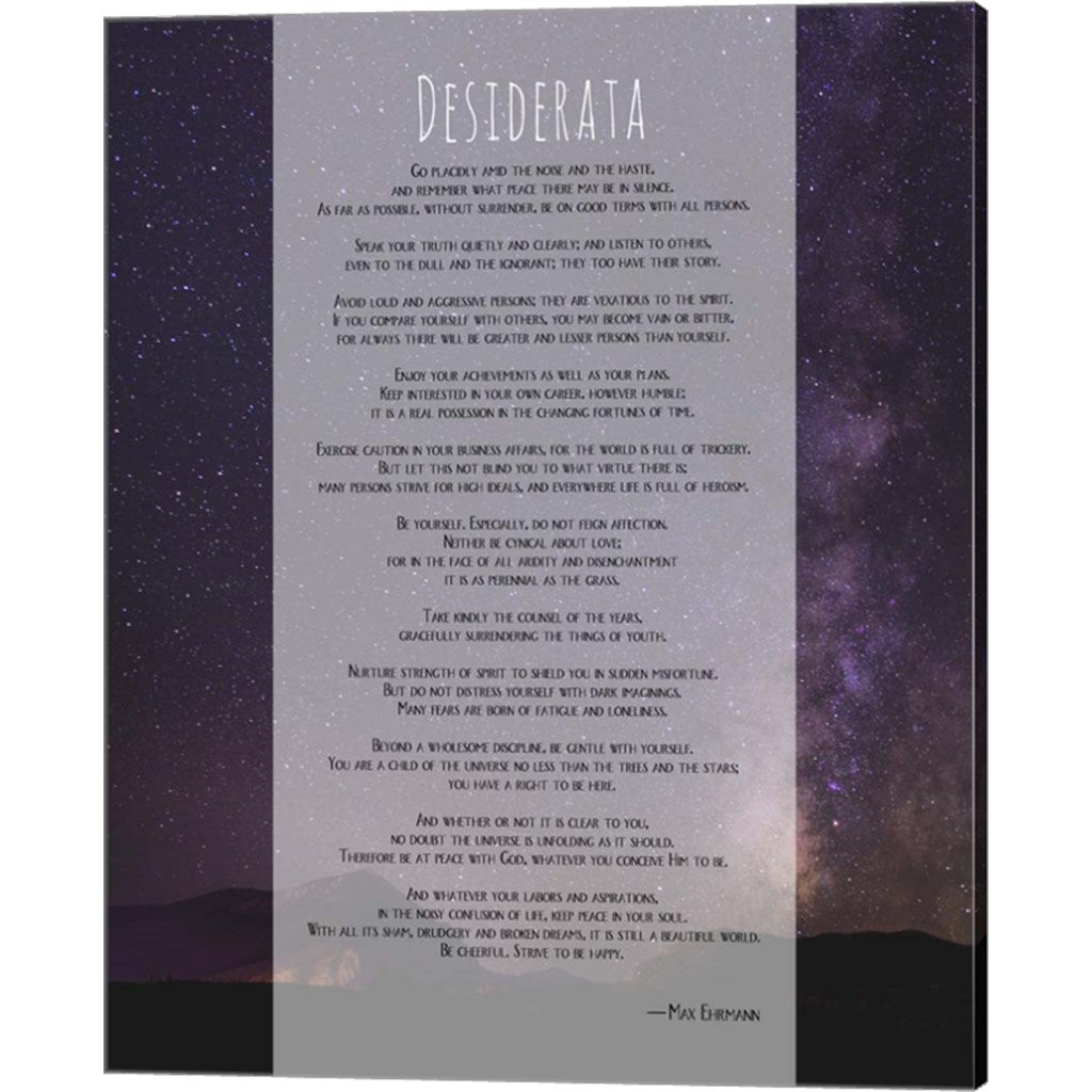 Desiderata Night Sky by Quote Master, Canvas Art