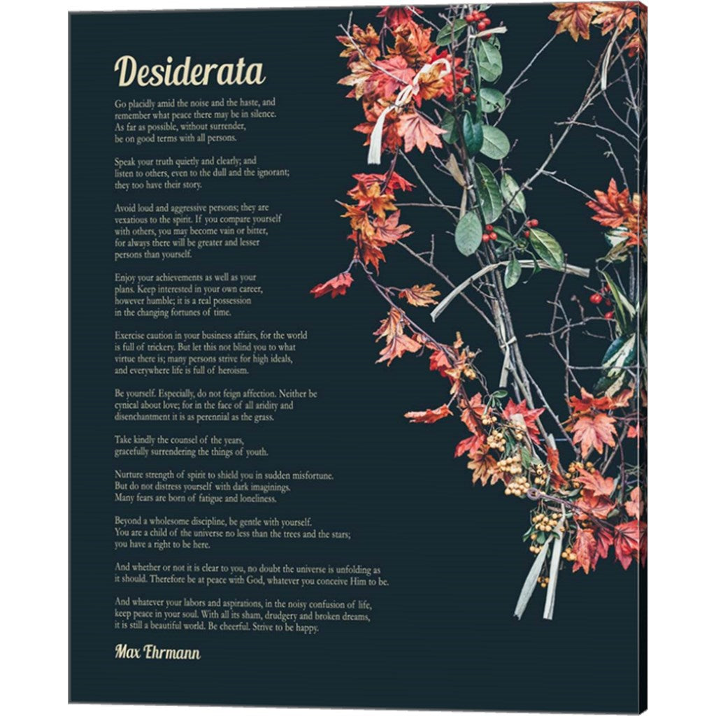 Desiderata Autumn Branches by Quote Master, Canvas Art