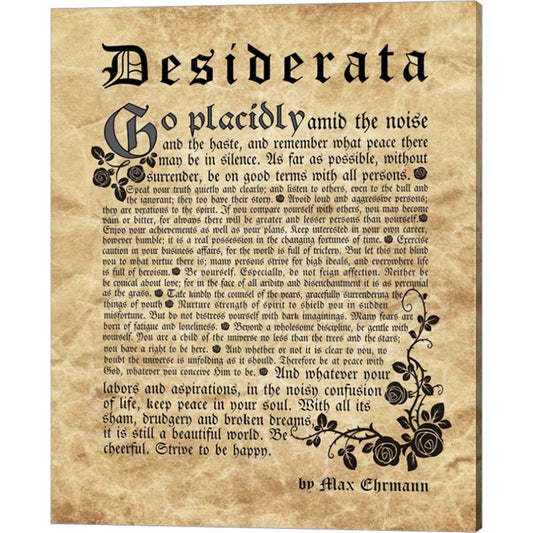 Old English Desiderata by Quote Master, Canvas Art