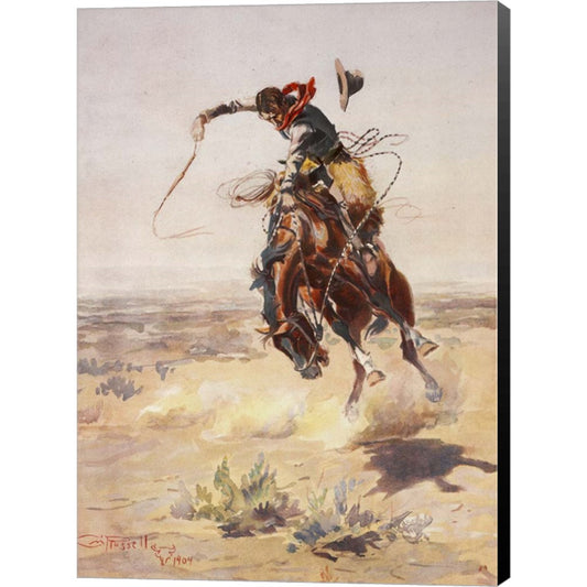 A Bad Hoss by Charles M. Russell, Canvas Art