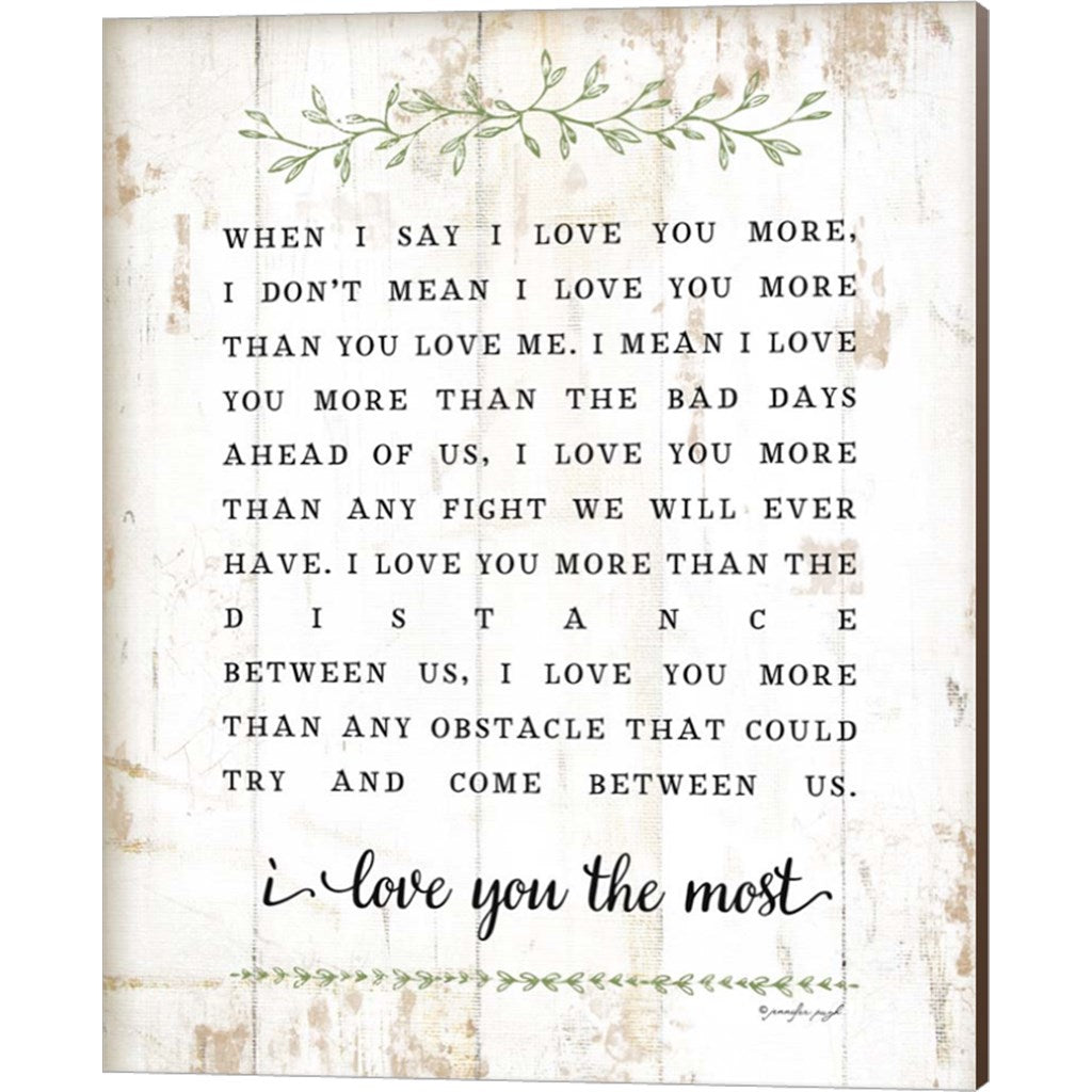 I Love You More by Jennifer Pugh, Canvas Art