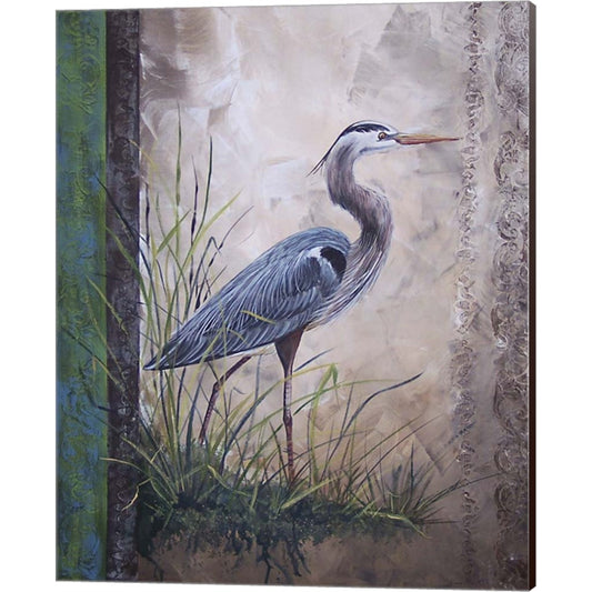 In The Reeds - Blue Heron by Jean Plout, Canvas Art