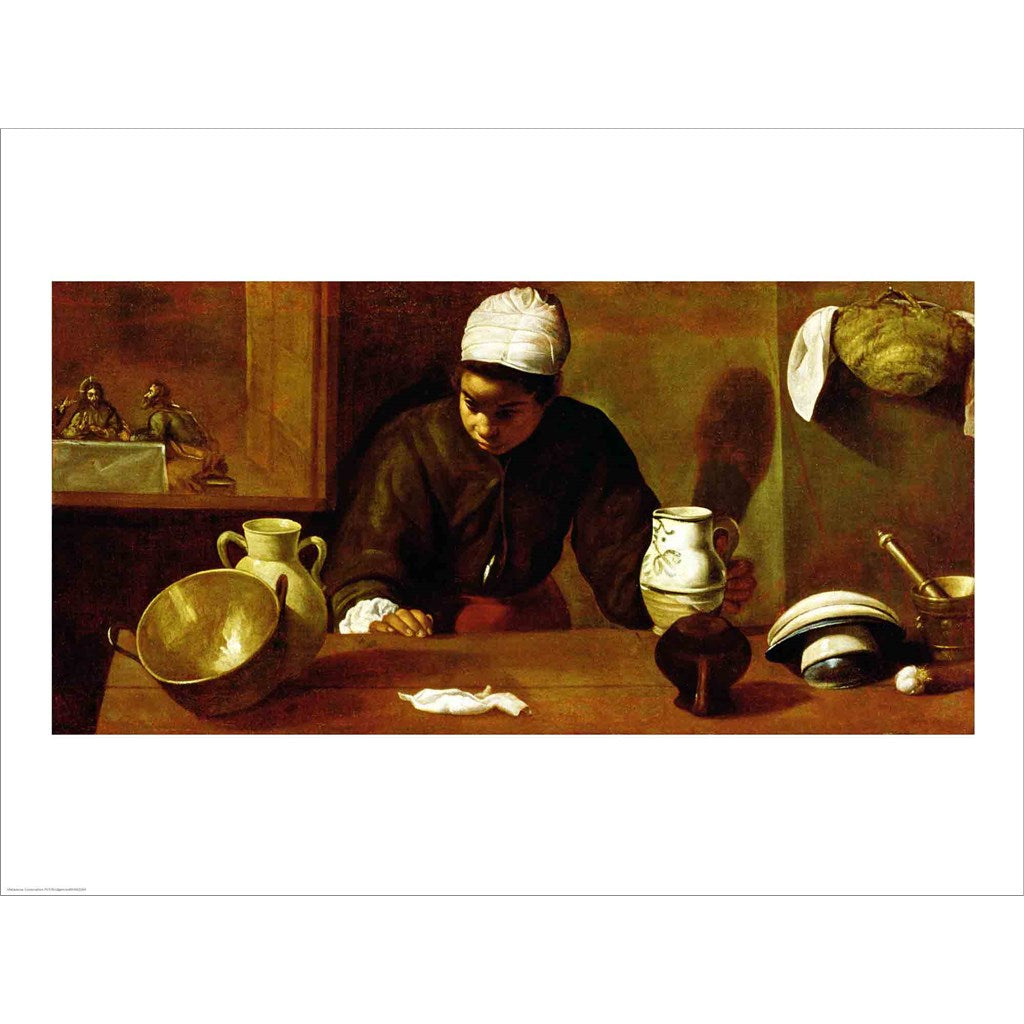 Kitchen Maid with the Supper at Emmaus, c.1618 by Diego Velazquez, Unframed Print