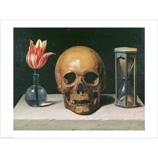 Vanitas Still Life with a Tulip, Skull and Hour-Glass by Philippe De Champaigne, Unframed Print