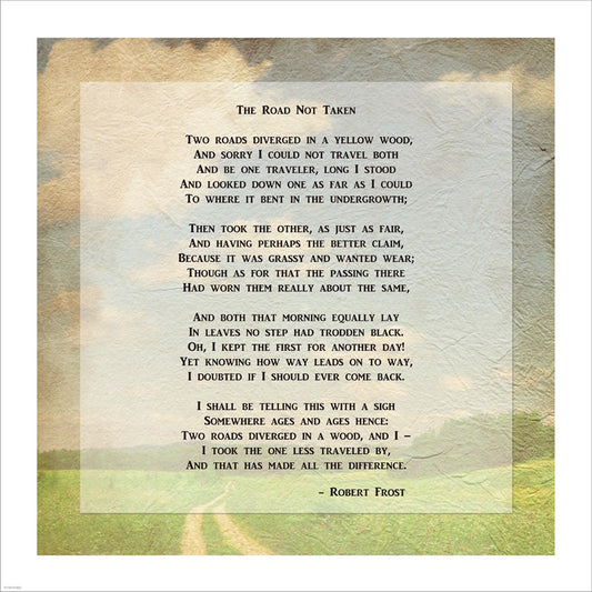 Robert Frost Road Less Traveled Poem by Unknown, Unframed Print